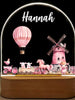Cute Personalized LED Name Lights for Kids with Wooden Base