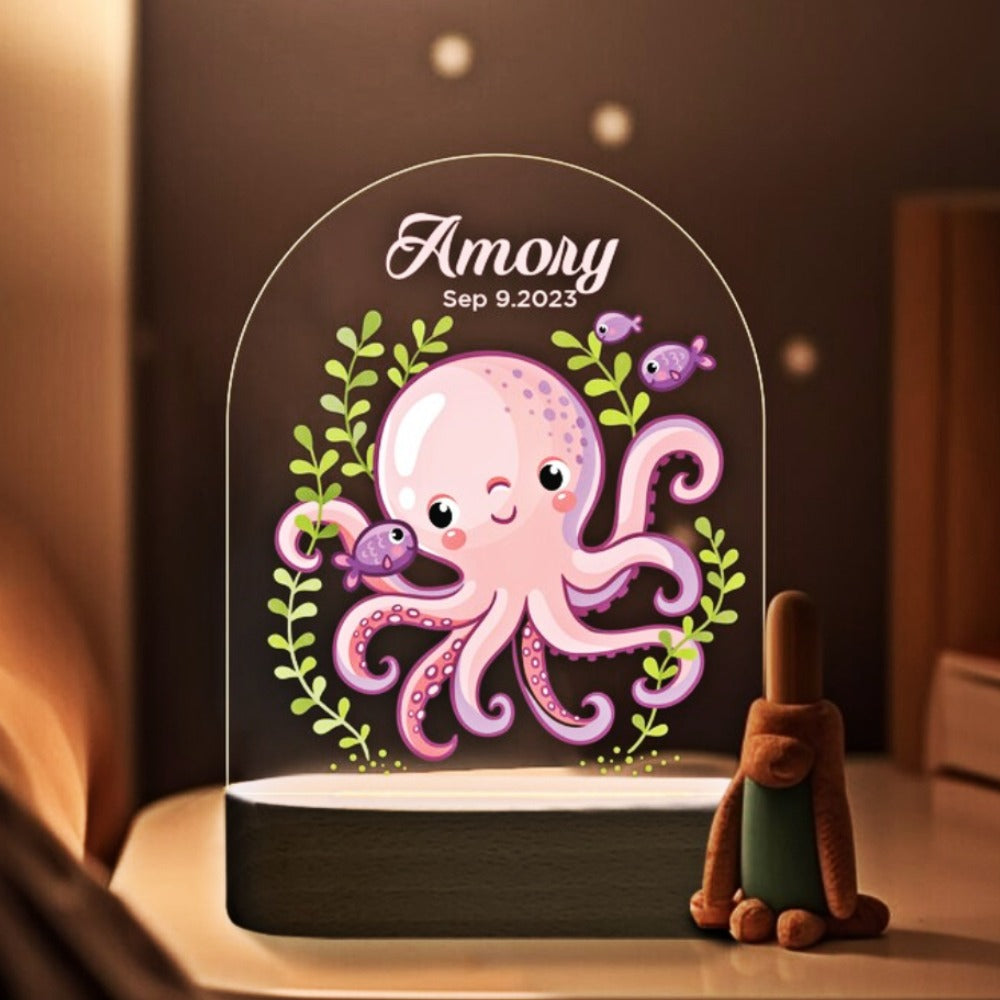 octopus personalized night light