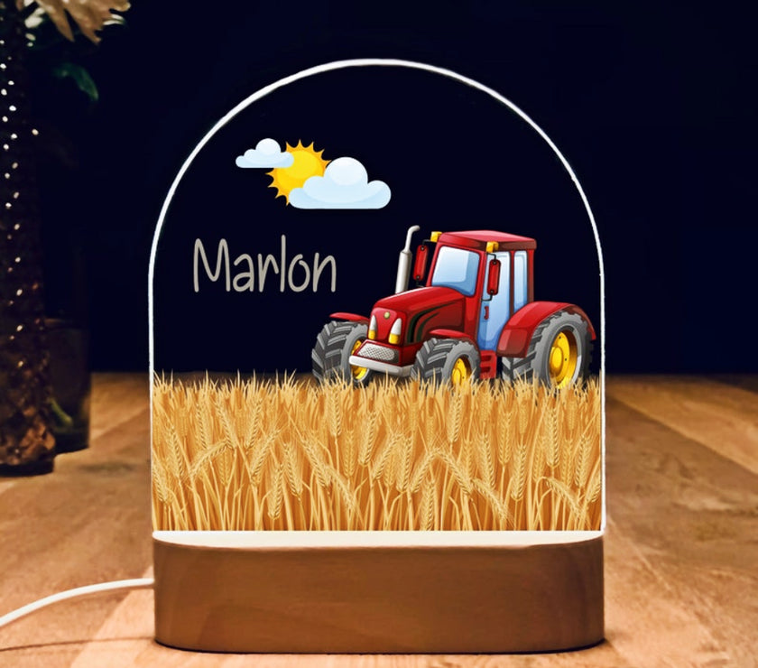 Red Tractor Personalized night light 