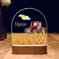 Tractor personalized night lamp with name 