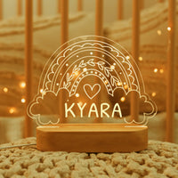 Rainbow Night Light Personalized Children's Name Lamp Custom Nursery Newborn Bedroom