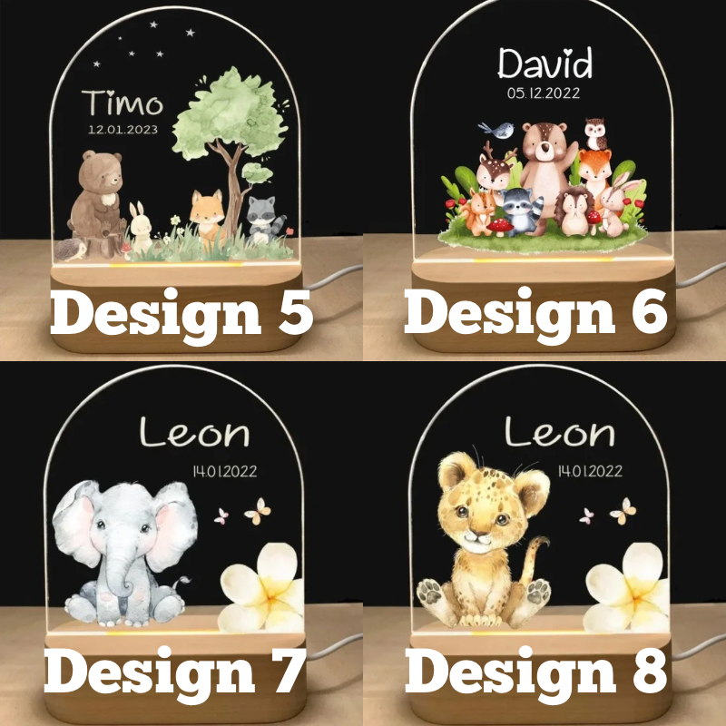 Second animal design grid custom night lights