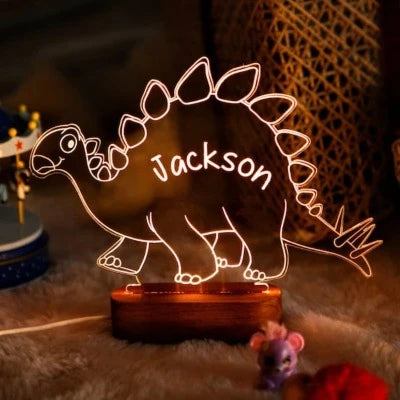 Stegosaurus dinosaur personalized night light