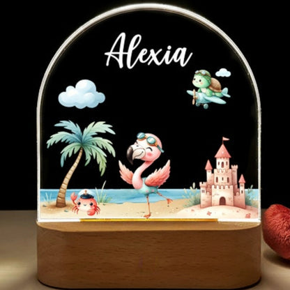  The crab and flamingo personalized night light