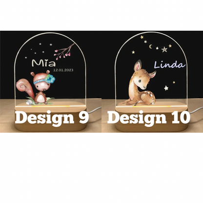 Third animal design grid custom night lights