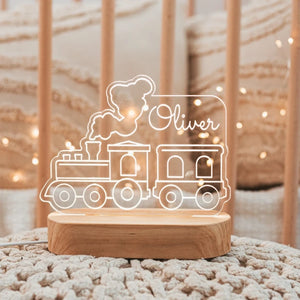 Train personalized night light with the kid's name