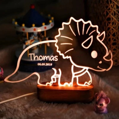 Trieratops dinosaur personalized night light