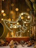 Velociraptor dinosaur personalized night light with name for kids