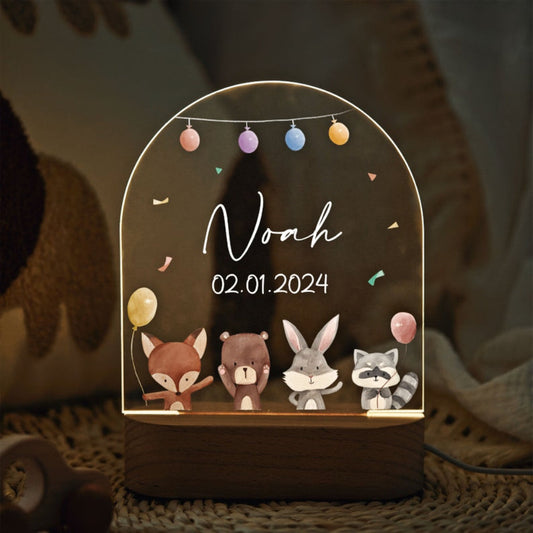 cute personalized animal night light