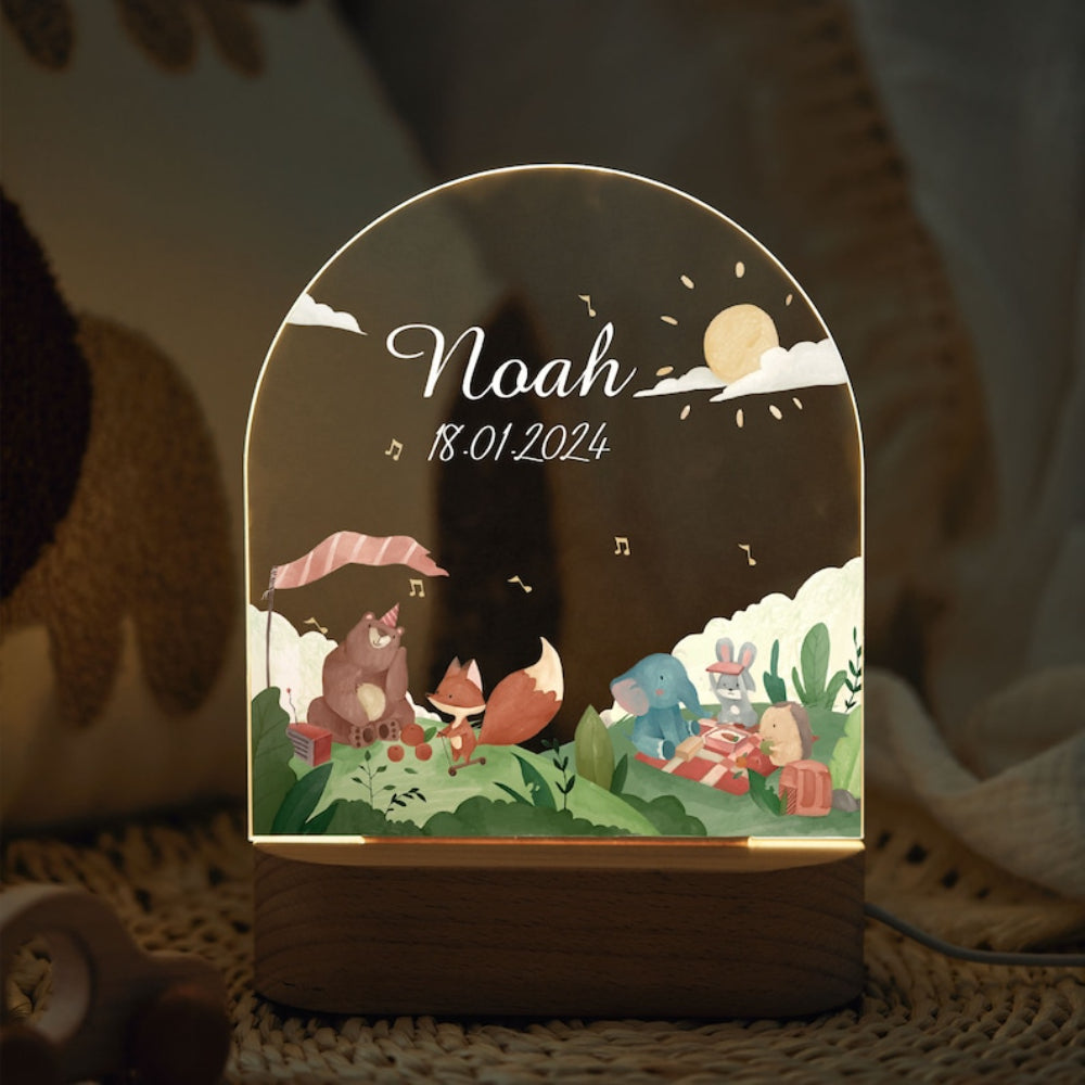 cute personalized animal night light