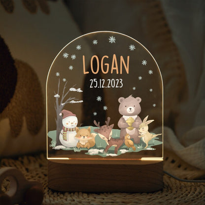 cute personalized animal night light