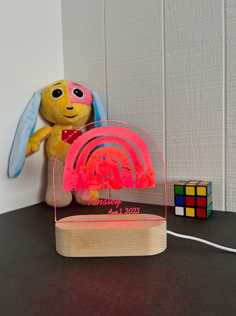 animals and rainbow personalized led night light red pg 