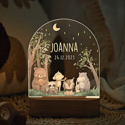 cute personalized animal night light