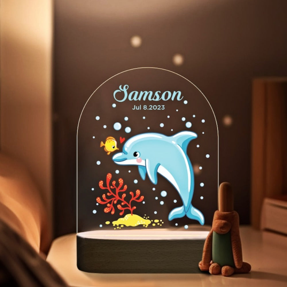 dolphin personalized night light