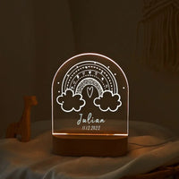 Boho Line Drawn Rainbow - Personalized Night Light - Custom Table Lamps