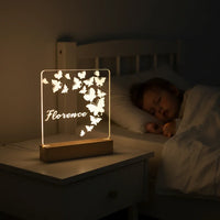 Personalized Butterfly Night Light for Kids Custom Name Nursery & Bedtime Lamp - Custom Table Lamps