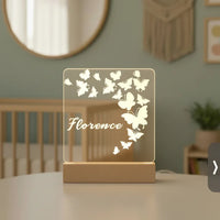 Personalized Butterfly Night Light for Kids Custom Name Nursery & Bedtime Lamp - Custom Table Lamps