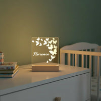 Personalized Butterfly Night Light for Kids Custom Name Nursery & Bedtime Lamp - Custom Table Lamps