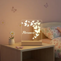 Personalized Butterfly Night Light for Kids Custom Name Nursery & Bedtime Lamp - Custom Table Lamps