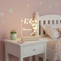 Personalized Butterfly Night Light for Kids Custom Name Nursery & Bedtime Lamp - Custom Table Lamps