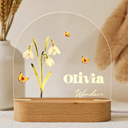 butterflies and magnolia flower custom floral name light pg