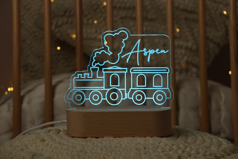 train custom name night light 