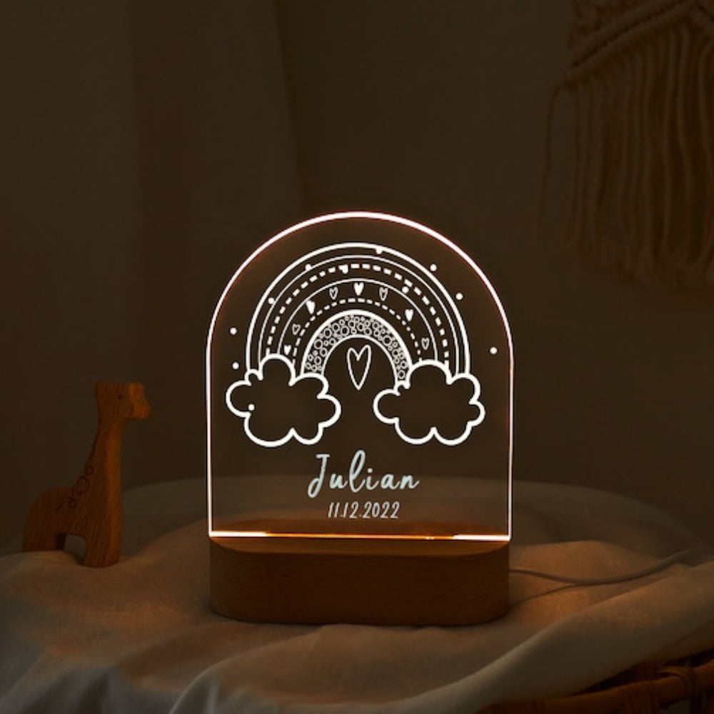 design five boho rainbow personalized led night light