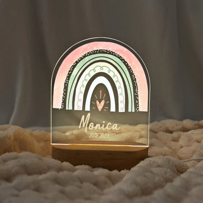 design four boho rainbow personalized led night light