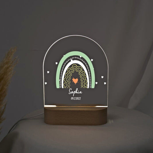 design one boho rainbow personalized led night light