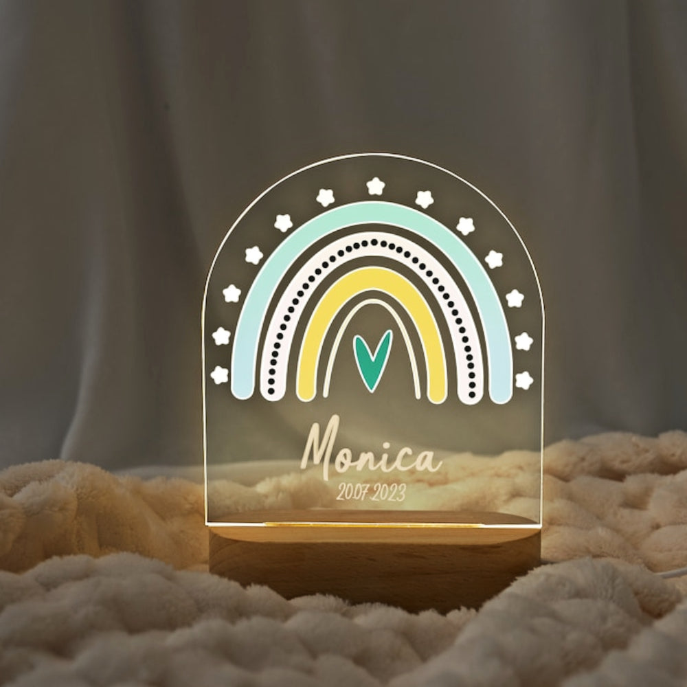 design two boho rainbow personalized led night light