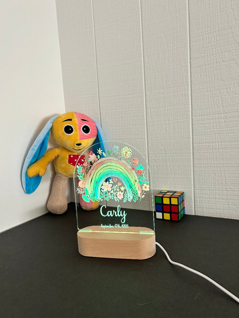 Personalized flower night light