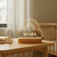 Rainbow Night Light Personalized Children's Name Lamp Custom Nursery Newborn Bedroom