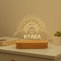 Rainbow Night Light Personalized Children's Name Lamp Custom Nursery Newborn Bedroom