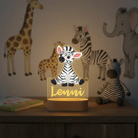 Personalized Children Animal Night Light Custom Name Acrylic Lamp Baby Kids Bedroom Decoration Neonate Birthday Christmas Gift