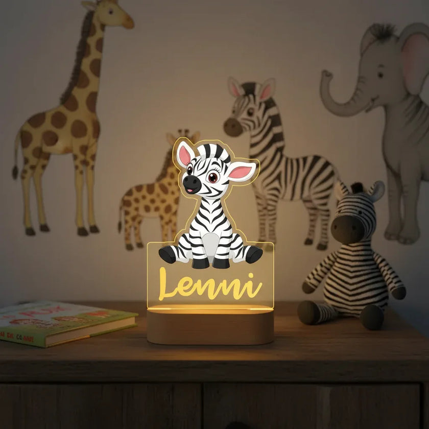 Personalized Children Animal Night Light Custom Name Acrylic Lamp Baby Kids Bedroom Decoration Neonate Birthday Christmas Gift