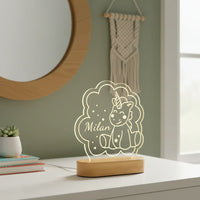Baby Unicorn Personalized kids Night Light Custom Name Acrylic Lamp for Kids Bedroom or Nursery