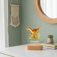 Velociraptor Dinosaur Personalized Children's Night Light Custom Name Acrylic Lamp for Baby's Room or  Kids Bedroom