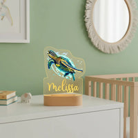Turtle Personalized Night Light Custom Name Acrylic Lamp for Baby or Kids Bedroom