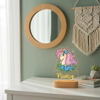 Personalized Children Animal Night Light Custom Name Acrylic Lamp Baby Kids Bedroom Decoration Neonate Birthday Christmas Gift
