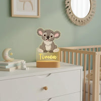 Koala Personalized Kids Animal Night Light Custom Name Acrylic Lamp for Kids Bedroom