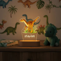 Velociraptor Dinosaur Personalized Children's Night Light Custom Name Acrylic Lamp for Baby's Room or  Kids Bedroom