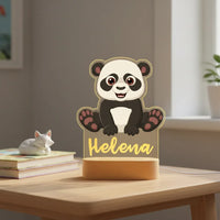 Panda Personalized Kids's Animal Night Light Custom Name Acrylic Lamp Baby Kids Bedroom Decor