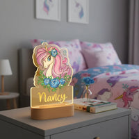Personalized Children Animal Night Light Custom Name Acrylic Lamp Baby Kids Bedroom Decoration Neonate Birthday Christmas Gift