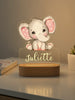 Elephant with Pink Ears Personalized Night Light Custom Name Acrylic Lamp for Baby’s Room or Kids Bedroom