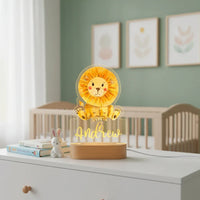 Lion Personalized Kids Animal Night Light Custom Name Acrylic Lamp for Baby's Room and Kids Bedroom