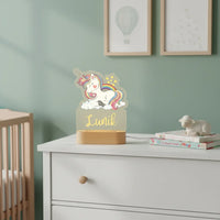 Personalized Unicorn Night Light Custom Name Acrylic Lamp for Baby’s Room or Kids’ Bedroom