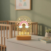 Personalized Rainbow Night Light Custom Name Acrylic Lamp for Baby Room and Kids Bedroom