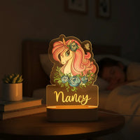 Personalized Children Animal Night Light Custom Name Acrylic Lamp Baby Kids Bedroom Decoration Neonate Birthday Christmas Gift