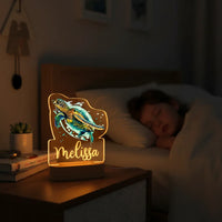 Turtle Personalized Night Light Custom Name Acrylic Lamp for Baby or Kids Bedroom