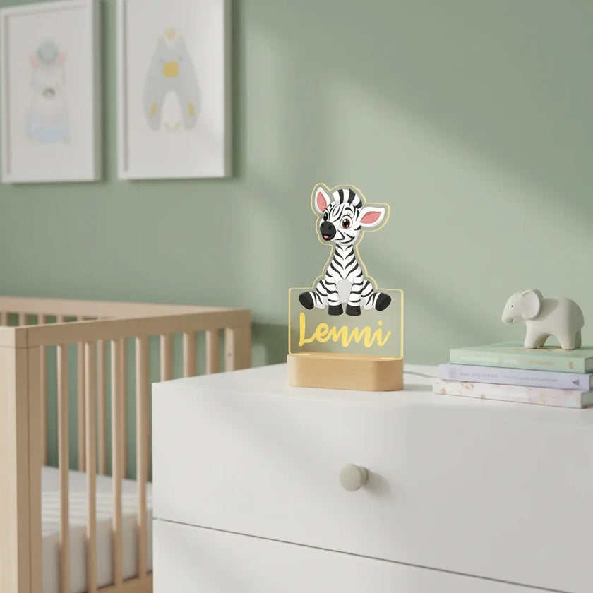 Personalized Children Animal Night Light Custom Name Acrylic Lamp Baby Kids Bedroom Decoration Neonate Birthday Christmas Gift